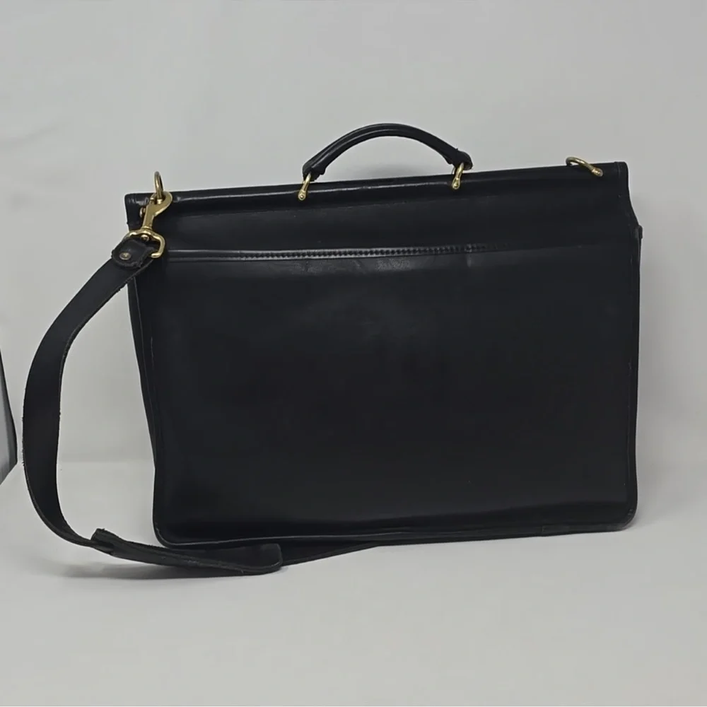 Jack Georges Black Leather Briefcase